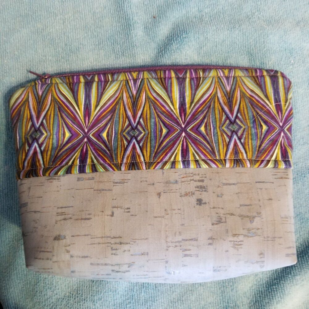 Makeup bag/cosmetic bag/ whatever pouch blue shade with graphic